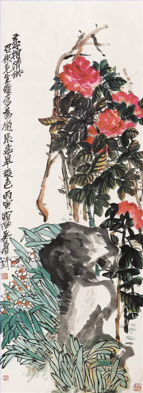 Wu cangshuo para tinta china de años de antigüedad. Pintura al óleo